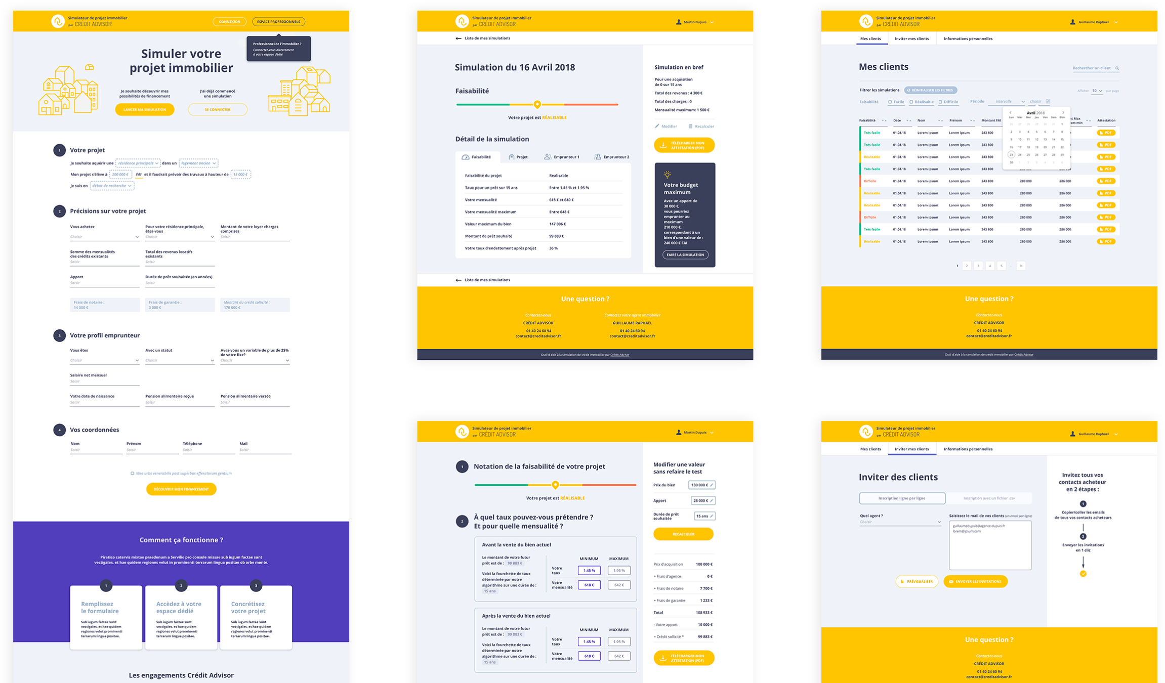 Credit Advisor — L'application en images